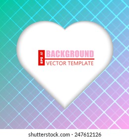 Gentle creative background with a text block in the shape of a heart