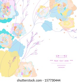Gentle decor with flowers in vector