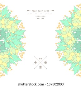 Gentle decor with flowers in vector