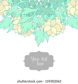 Gentle decor with flowers in vector