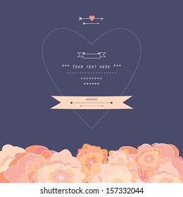 Gentle decor with roses in vector
