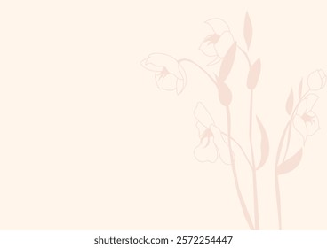 Gentle, desaturated background, cover with floral, botanical elements. Pastel colors.