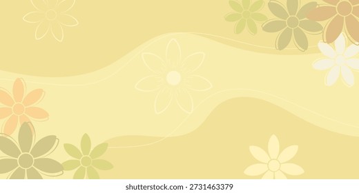 Gentle floral background with elegant wavy lines and soft pastel colors, perfect for tranquil designs