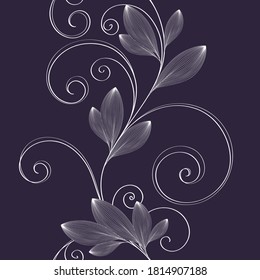 Gentle floral pattern with abstract leaves. Vector element for the design of wallpaper for walls, packaging.