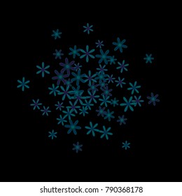 Gentle Floral Pattern with Simple Little Flowers for Greeting Card or Poster. Naive Daisy Flowers in Primitive Style. Vector Background for Spring or Summer Design.