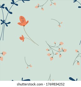 Gentle floral vector pattern in pleasant colors