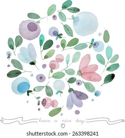 Gentle flowers with leaves