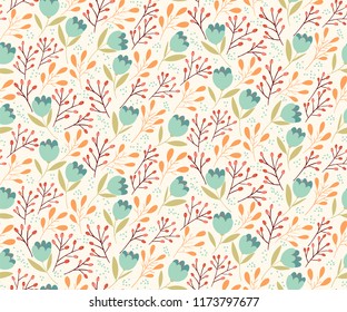 Gentle flowers seamless pattern