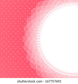 Gentle frame with beads. Card template for your design