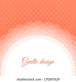Gentle frame with beads. Card template for your design