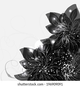 gentle frame with black flowers