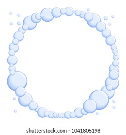 Gentle frame with blue bubbles. Sea subject.