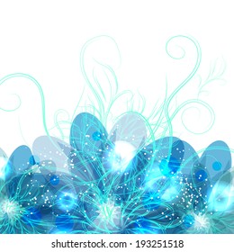 gentle frame with blue flowers