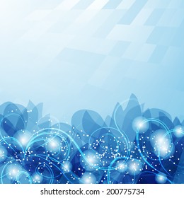 gentle frame with blue flowers. Template for your design