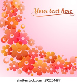 gentle frame with flower and dots elements