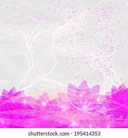 gentle frame with pink flowers. Template for your design