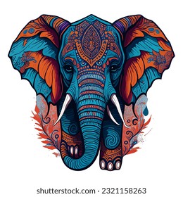 Gentle Giant Captivating Vector Elephant Face Illustration