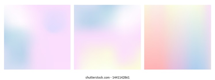 Gentle gradient backgrounds with airy rainbow colors.
