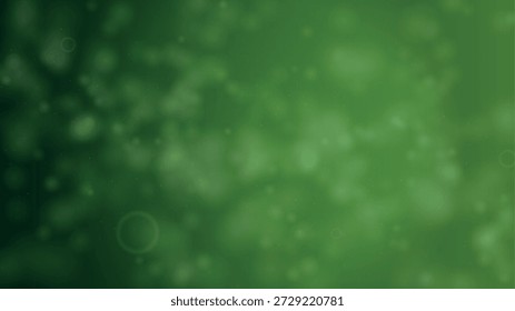 Gentle green background with floating soft bokeh and light dust particles