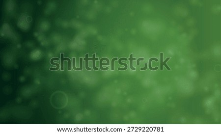 Gentle green background with floating soft bokeh and light dust particles