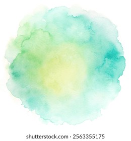 Gentle green and yellow watercolor blend evoking freshness and tranquility.