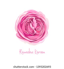 Gentle Greeting Cards for Ramadan Kareem, Mubarak Holidays with Vector Hand-drawn roses in pure,light, pastel shades colors. Great for invitations, postcard,wallpaper, decorative design.