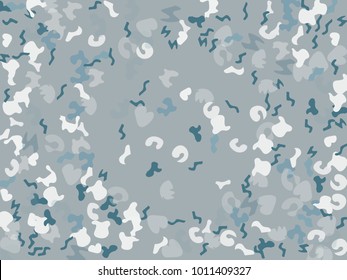 Gentle Grey background. Abstract print pattern. Vector illustration for celebration, party, holiday, invitation and Your project. Chaotic Decor. Modern Creative Style.