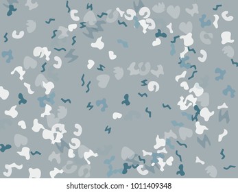 Gentle Grey background. Abstract print pattern. Vector illustration for celebration, party, holiday, invitation and Your project. Chaotic Decor. Modern Creative Style.