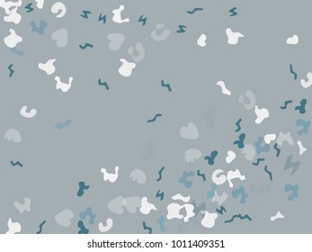 Gentle Grey background. Abstract print pattern. Vector illustration for celebration, party, holiday, invitation and Your project. Chaotic Decor. Modern Creative Style.