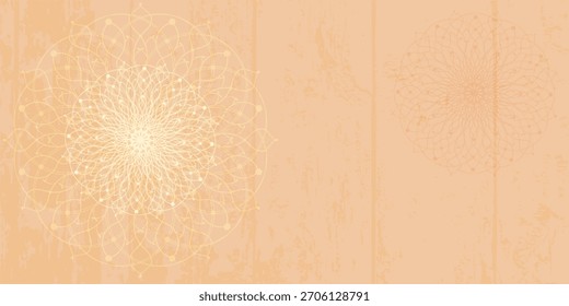 A gentle grunge background with mandala element. circular decorative elements; Islam, arabic, Indian, ottoman motifs