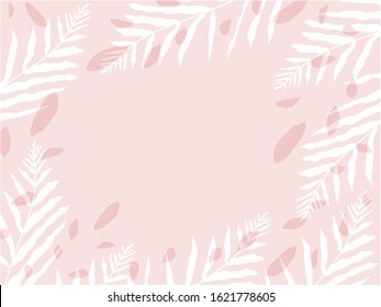 gentle hand drawn frame background with botanic florals elements imitating watercolor paintings