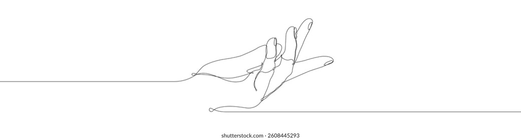 Gentle hand icon line continuous drawing vector. One line Gentle hand icon vector background. Gentle palm icon. Continuous outline of a Gentle icon.