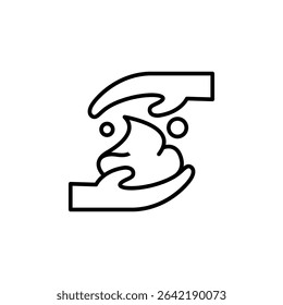 Gentle Hands Nurturing Cream Or Foam In A Minimalistic Style Line Art