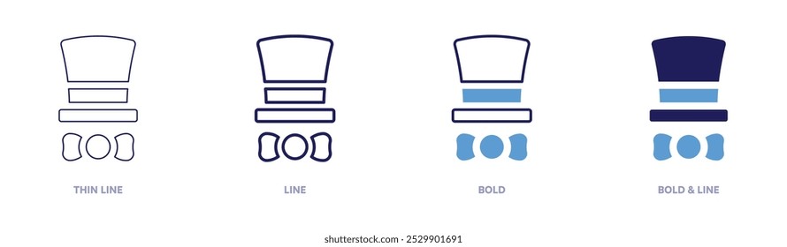 Gentle hat costume party icon in 4 different styles. Thin Line, Line, Bold, and Bold Line. Duotone style. Editable stroke.