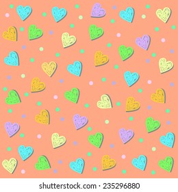 Gentle hearts background vector graphic illustration design