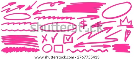 Gentle highlight and marker bring focus, highlight glides over line as arrow directs motion, marker supports circle, pen, underline and stroke.