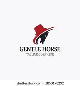 Gentle horse logo design template. Vector illustration