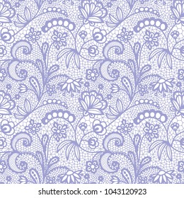 Gentle lace seamless pattern with flowers on white background