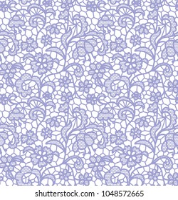 Gentle lace seamless pattern with flowers on white background