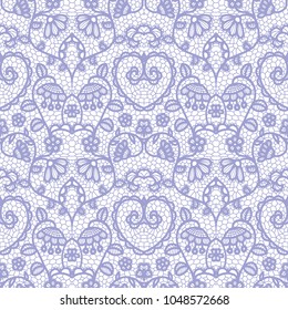 Gentle lace seamless pattern with flowers on white background