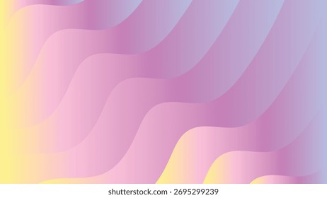 Gentle layered pastel waves soft pink lilac light blue smooth abstract modern background