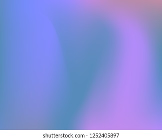 Gentle Light Lilac and Blue Wavy Gradient Background. Dynamic Waved Neon Light Mesh Texture. Smooth Blurry Pastel Vector Illustration. Original Gradient Banner in Blurred Blue, Violet, Pink Shades