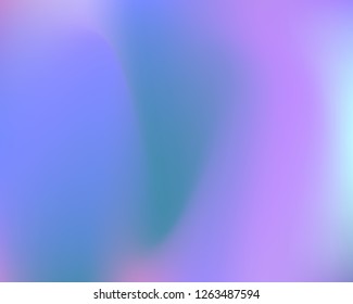 Gentle Light Lilac and Blue Wavy Gradient Background. Dynamic Waved Neon Light Mesh Texture. Smooth Blurry Pastel Vector Illustration. Original Gradient Banner in Blurred Blue, Violet, Pink Shades