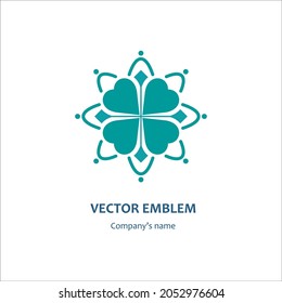 Gentle logo for boutique, flower shop, business, interior. Company mark, emblem, element. Simple geometric mandala logotype.