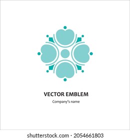 Gentle logo for boutique, flower shop, business, interior. Company mark, emblem, element. Simple geometric mandala logotype