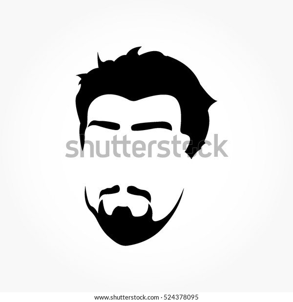 Gentle Man Haircut Front View Flat Stock Vector Royalty