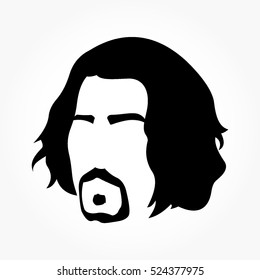 A Man With A Long Hair Stock Vectors Images Vector Art