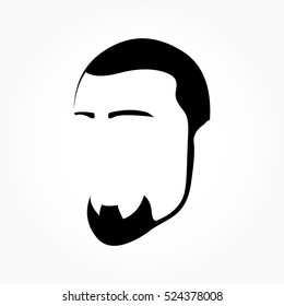 gentle man smooth haircut from front side view in flat black with eyebrow and beard