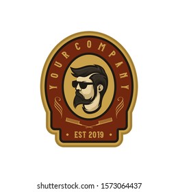 Gentle man vintage badge logo design template