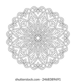 Gentil Mandala Kids Coloring Book Page for kdp Book Interior. Pétalos pacíficos, Habilidad para relajarse, Experiencias cerebrales, Paraíso armonioso, Retratos pacíficos, Belleza floreciente, diseño de mandala.